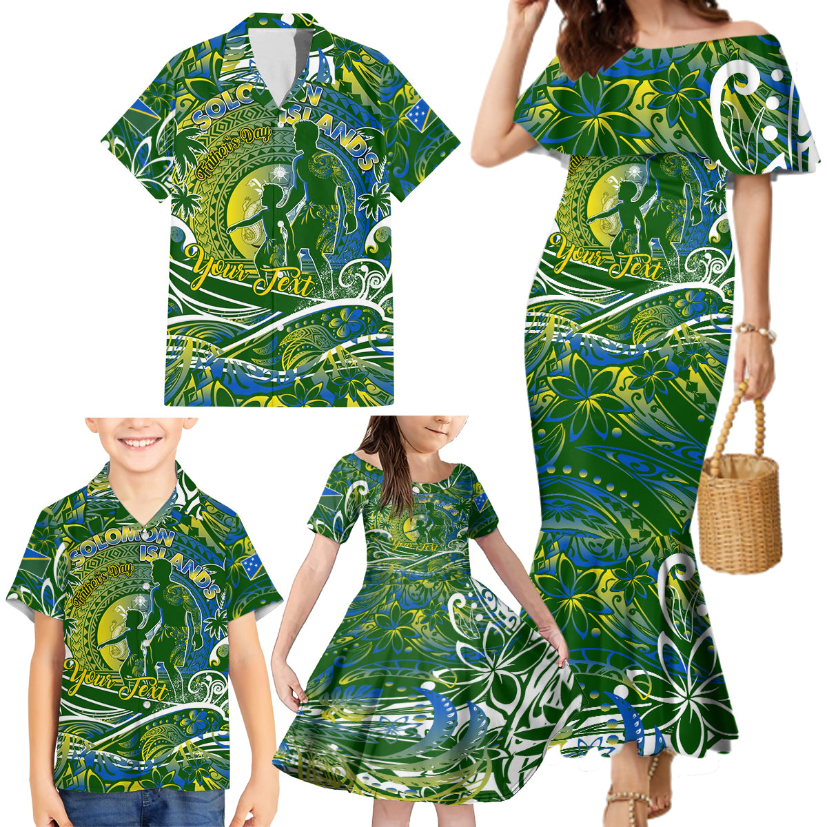 Father's Day Solomon Islands Family Matching Mermaid Dress and Hawaiian Shirt Special Dad Polynesia Paradise DT02 - Polynesian Pride