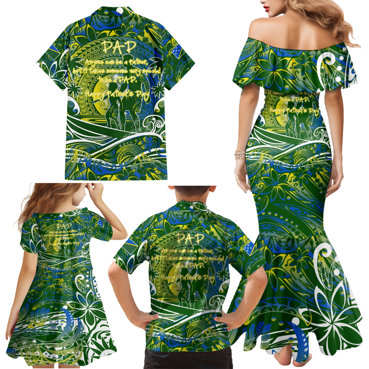 Father's Day Solomon Islands Family Matching Mermaid Dress and Hawaiian Shirt Special Dad Polynesia Paradise DT02 - Polynesian Pride