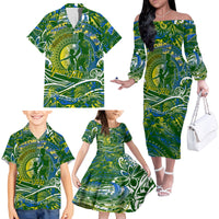 Father's Day Solomon Islands Family Matching Off The Shoulder Long Sleeve Dress and Hawaiian Shirt Special Dad Polynesia Paradise DT02 - Polynesian Pride