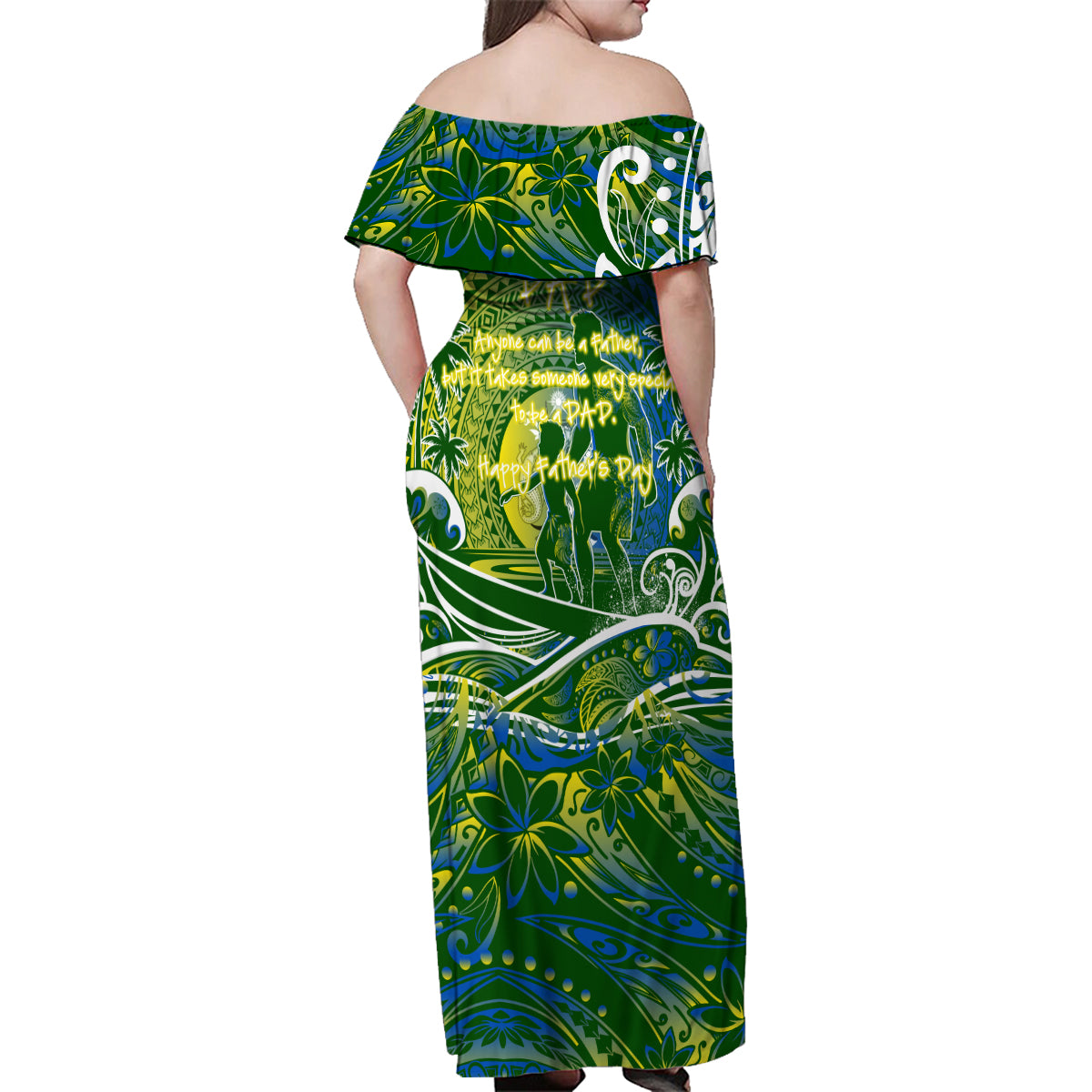 Father's Day Solomon Islands Family Matching Off Shoulder Maxi Dress and Hawaiian Shirt Special Dad Polynesia Paradise DT02 - Polynesian Pride