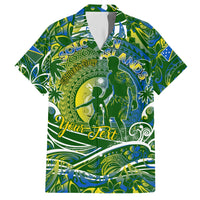 Father's Day Solomon Islands Family Matching Short Sleeve Bodycon Dress and Hawaiian Shirt Special Dad Polynesia Paradise DT02 Dad's Shirt - Short Sleeve Green - Polynesian Pride