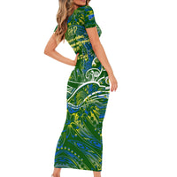 Father's Day Solomon Islands Family Matching Short Sleeve Bodycon Dress and Hawaiian Shirt Special Dad Polynesia Paradise DT02 - Polynesian Pride