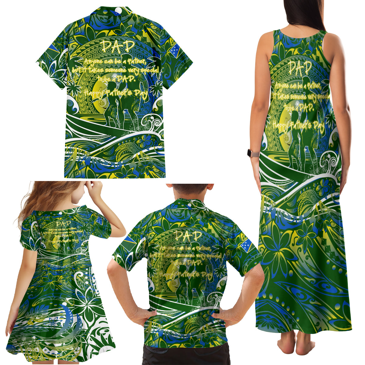 Father's Day Solomon Islands Family Matching Tank Maxi Dress and Hawaiian Shirt Special Dad Polynesia Paradise DT02 - Polynesian Pride