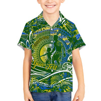 Father's Day Solomon Islands Kid Hawaiian Shirt Special Dad Polynesia Paradise DT02 Kid Green - Polynesian Pride