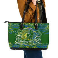 Father's Day Solomon Islands Leather Tote Bag Special Dad Polynesia Paradise DT02 - Polynesian Pride