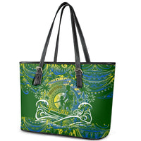 Father's Day Solomon Islands Leather Tote Bag Special Dad Polynesia Paradise DT02 - Polynesian Pride