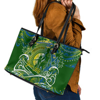 Father's Day Solomon Islands Leather Tote Bag Special Dad Polynesia Paradise DT02 - Polynesian Pride
