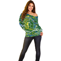 Father's Day Solomon Islands Off Shoulder Sweater Special Dad Polynesia Paradise