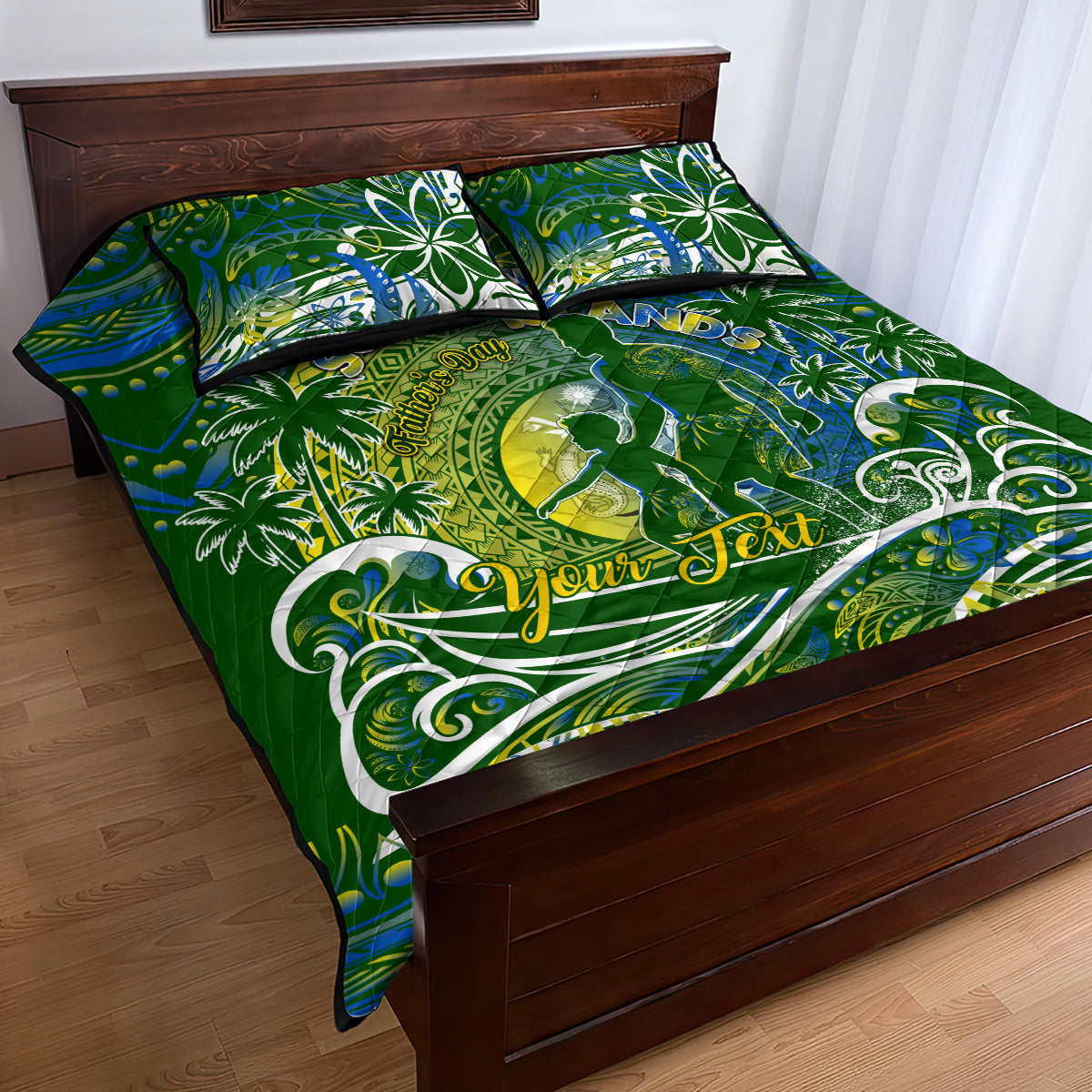 Father's Day Solomon Islands Quilt Bed Set Special Dad Polynesia Paradise
