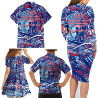 Father's Day Guam Family Matching Long Sleeve Bodycon Dress and Hawaiian Shirt Special Dad Polynesia Paradise DT02 - Polynesian Pride