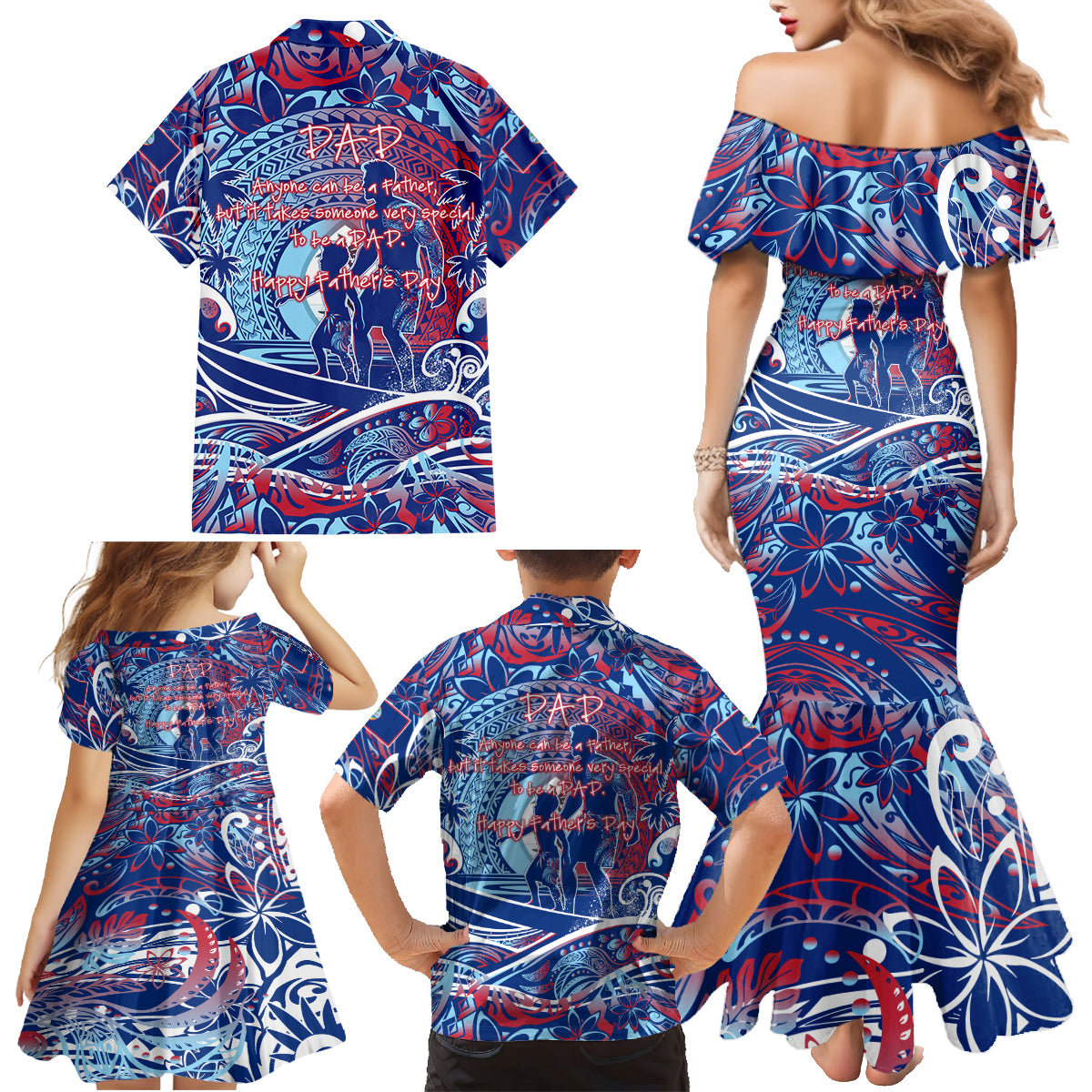 Father's Day Guam Family Matching Mermaid Dress and Hawaiian Shirt Special Dad Polynesia Paradise DT02 - Polynesian Pride
