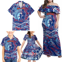 Father's Day Guam Family Matching Off Shoulder Maxi Dress and Hawaiian Shirt Special Dad Polynesia Paradise DT02 - Polynesian Pride