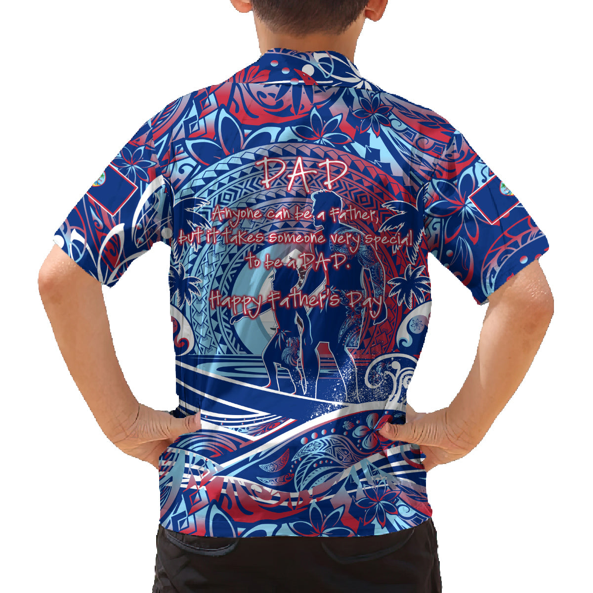 Father's Day Guam Family Matching Off Shoulder Short Dress and Hawaiian Shirt Special Dad Polynesia Paradise DT02 - Polynesian Pride