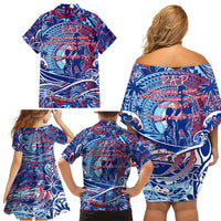 Father's Day Guam Family Matching Off Shoulder Short Dress and Hawaiian Shirt Special Dad Polynesia Paradise DT02 - Polynesian Pride