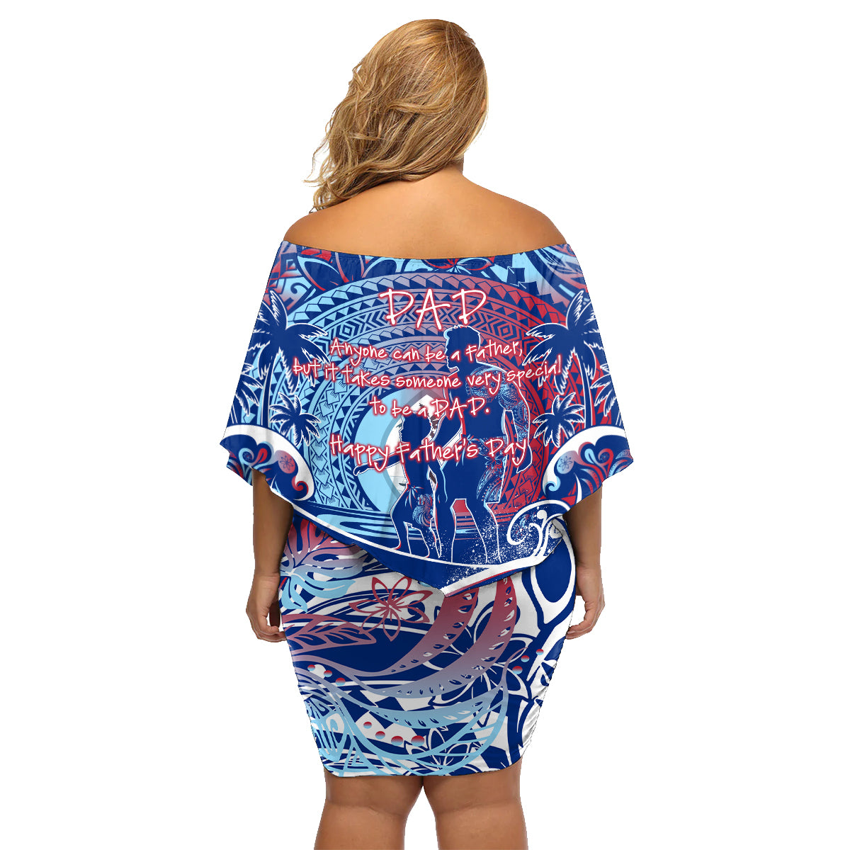 Father's Day Guam Family Matching Off Shoulder Short Dress and Hawaiian Shirt Special Dad Polynesia Paradise DT02 - Polynesian Pride