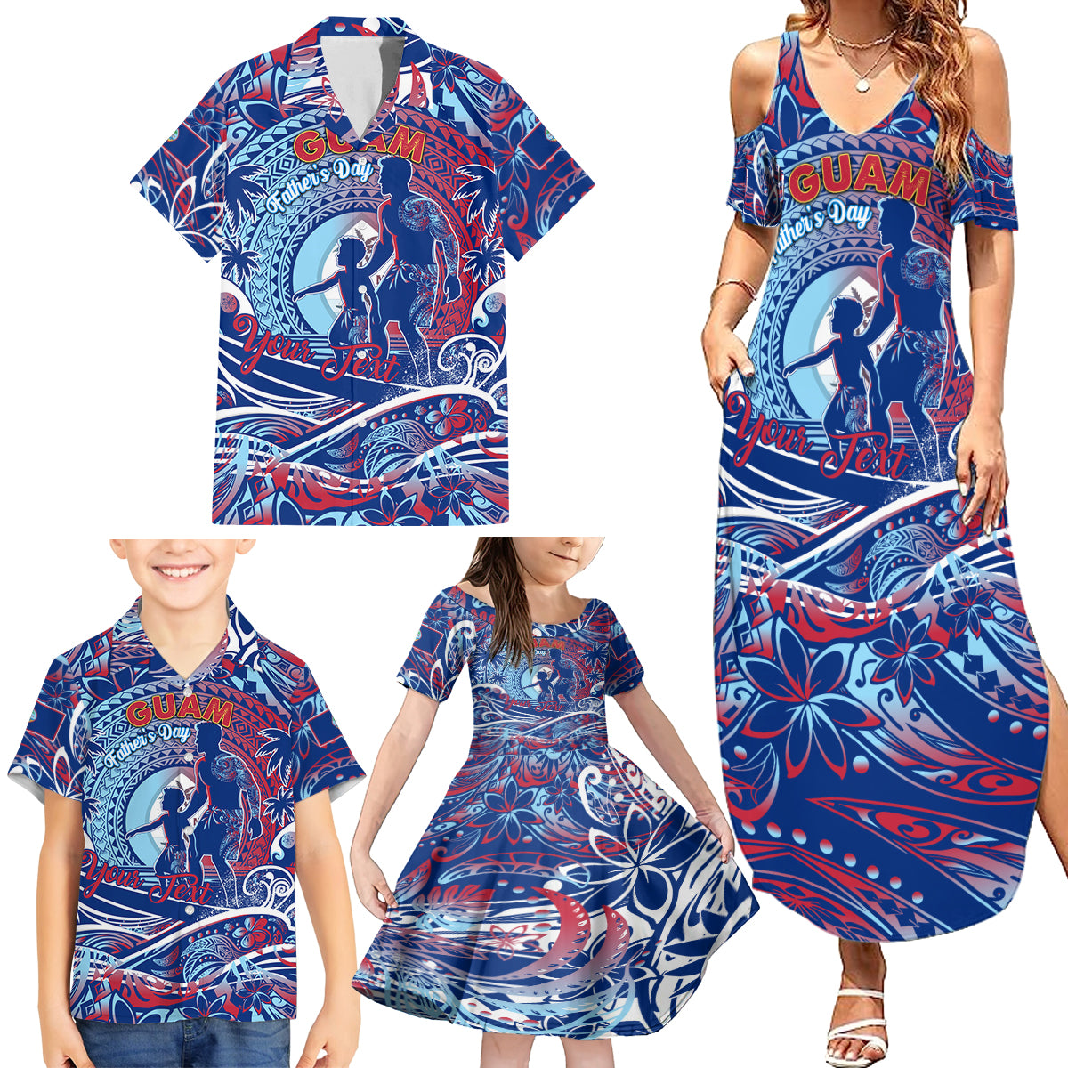 Father's Day Guam Family Matching Summer Maxi Dress and Hawaiian Shirt Special Dad Polynesia Paradise DT02 - Polynesian Pride