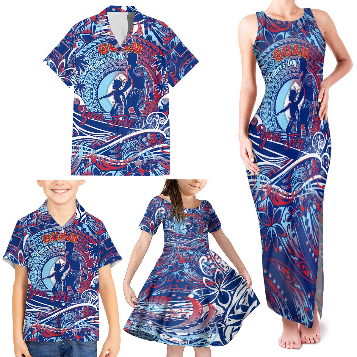 Father's Day Guam Family Matching Tank Maxi Dress and Hawaiian Shirt Special Dad Polynesia Paradise DT02 - Polynesian Pride