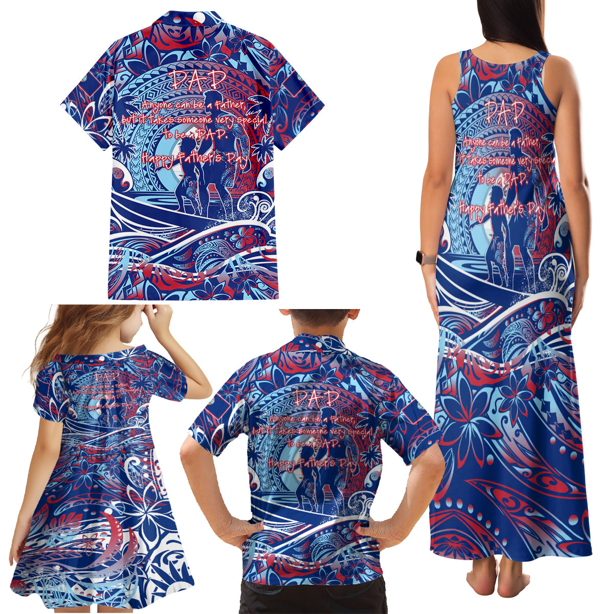 Father's Day Guam Family Matching Tank Maxi Dress and Hawaiian Shirt Special Dad Polynesia Paradise DT02 - Polynesian Pride