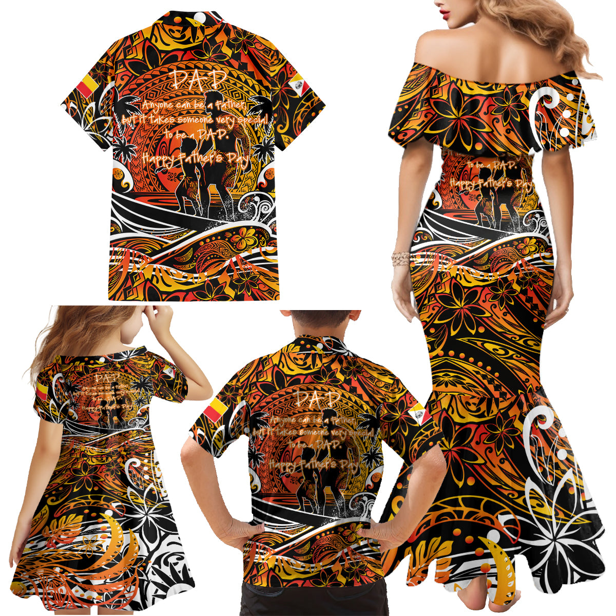 Father's Day Marquesas Islands Family Matching Mermaid Dress and Hawaiian Shirt Special Dad Polynesia Paradise DT02 - Polynesian Pride