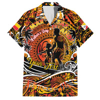 Father's Day Marquesas Islands Family Matching Off Shoulder Maxi Dress and Hawaiian Shirt Special Dad Polynesia Paradise DT02 Dad's Shirt - Short Sleeve Orange - Polynesian Pride