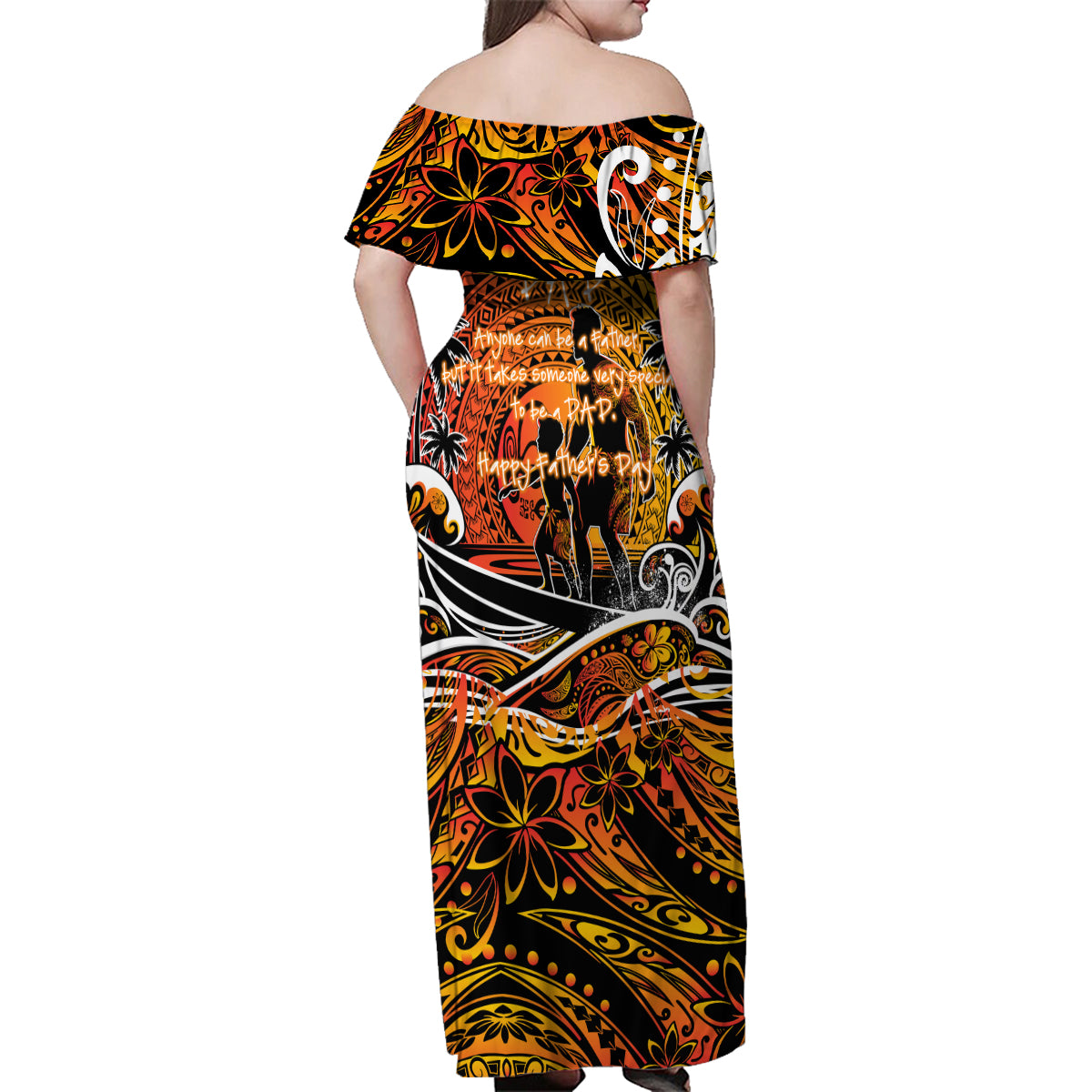 Father's Day Marquesas Islands Family Matching Off Shoulder Maxi Dress and Hawaiian Shirt Special Dad Polynesia Paradise DT02 - Polynesian Pride