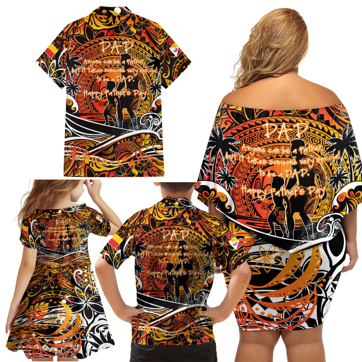 Father's Day Marquesas Islands Family Matching Off Shoulder Short Dress and Hawaiian Shirt Special Dad Polynesia Paradise DT02 - Polynesian Pride
