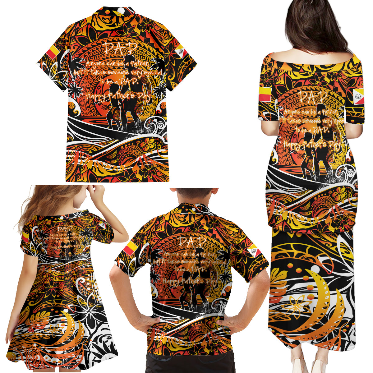 Father's Day Marquesas Islands Family Matching Puletasi and Hawaiian Shirt Special Dad Polynesia Paradise