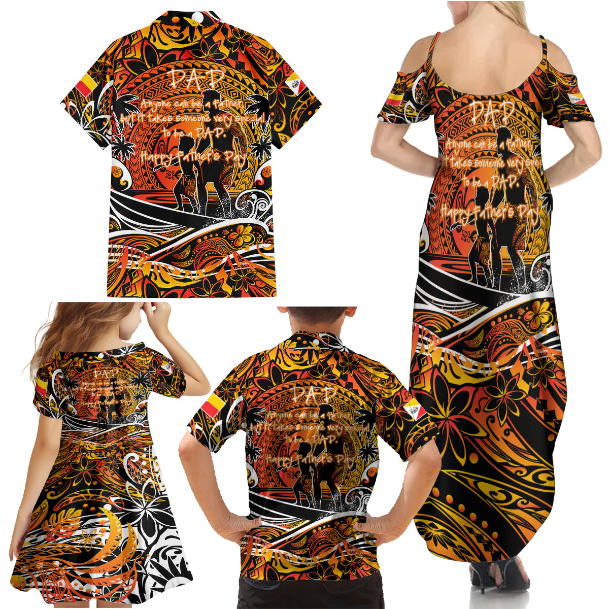 Father's Day Marquesas Islands Family Matching Summer Maxi Dress and Hawaiian Shirt Special Dad Polynesia Paradise DT02 - Polynesian Pride