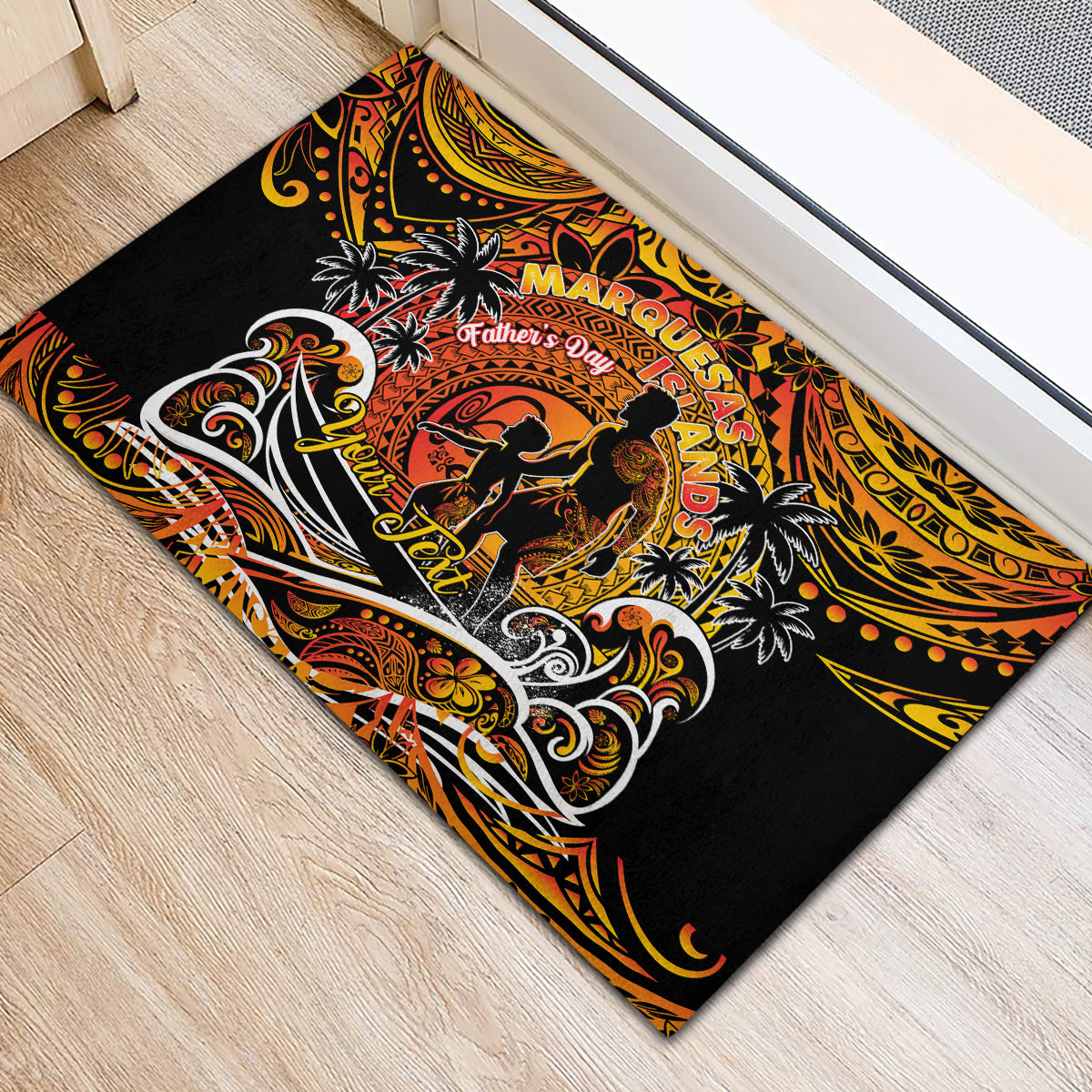 Father's Day Marquesas Islands Rubber Doormat Special Dad Polynesia Paradise