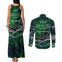Father's Day New Zealand Couples Matching Tank Maxi Dress and Long Sleeve Button Shirt Special Dad Polynesia Paradise DT02 - Polynesian Pride