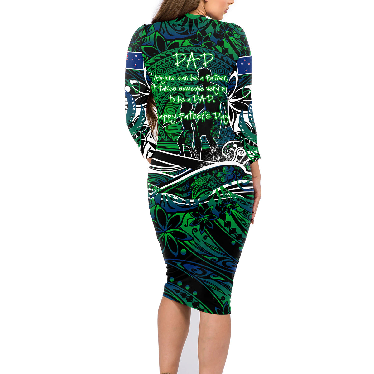 Father's Day New Zealand Family Matching Long Sleeve Bodycon Dress and Hawaiian Shirt Special Dad Polynesia Paradise DT02 - Polynesian Pride