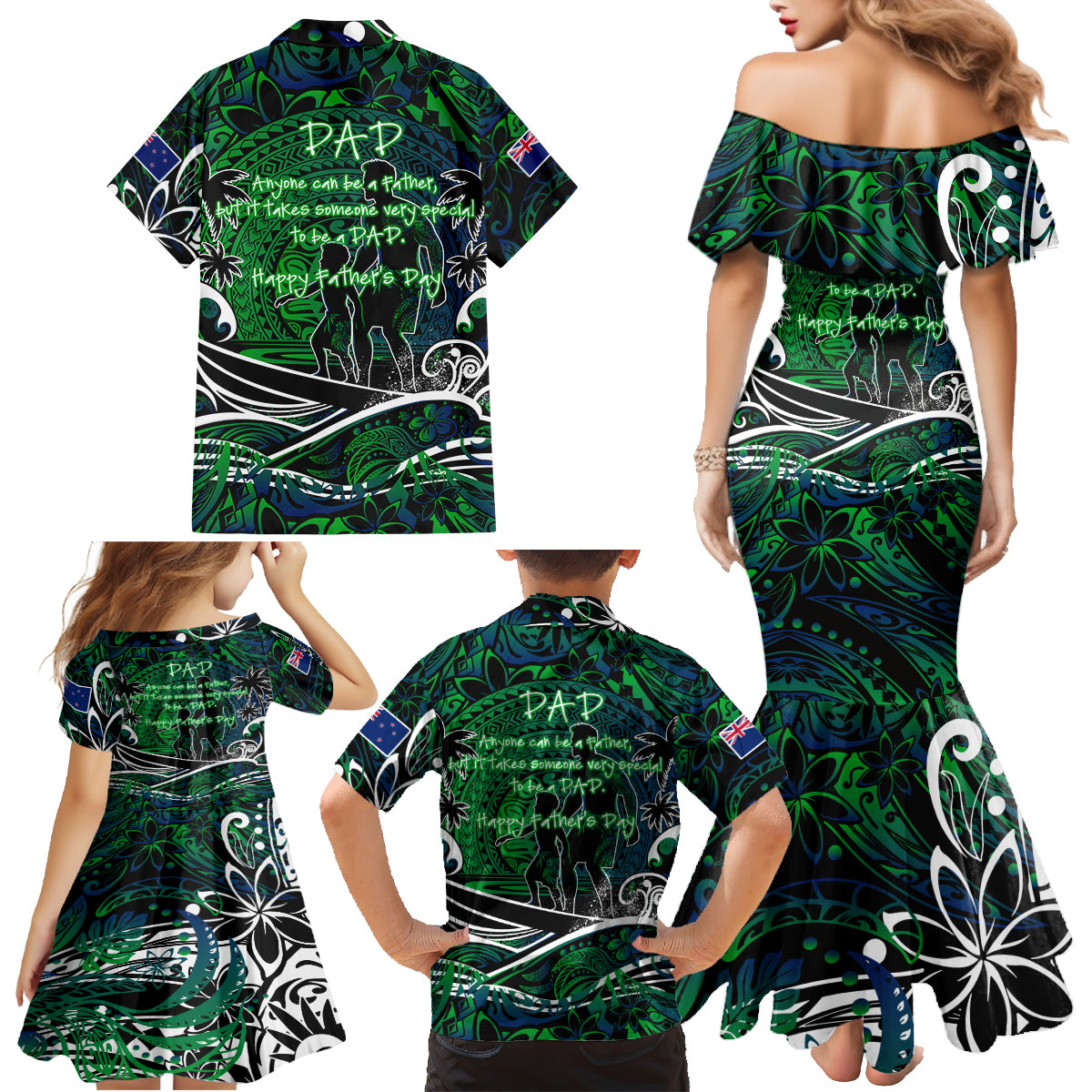 Father's Day New Zealand Family Matching Mermaid Dress and Hawaiian Shirt Special Dad Polynesia Paradise DT02 - Polynesian Pride