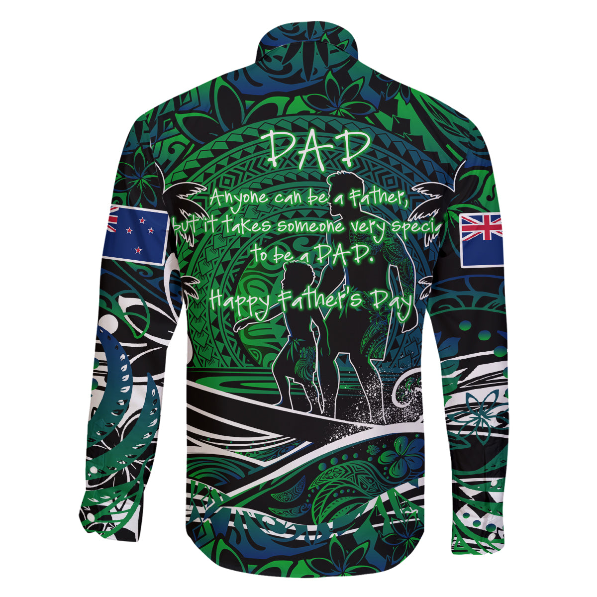 Father's Day New Zealand Family Matching Off The Shoulder Long Sleeve Dress and Hawaiian Shirt Special Dad Polynesia Paradise DT02 - Polynesian Pride