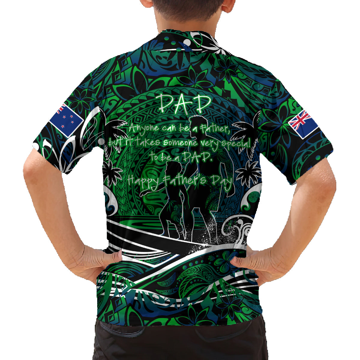 Father's Day New Zealand Family Matching Off Shoulder Short Dress and Hawaiian Shirt Special Dad Polynesia Paradise DT02 - Polynesian Pride