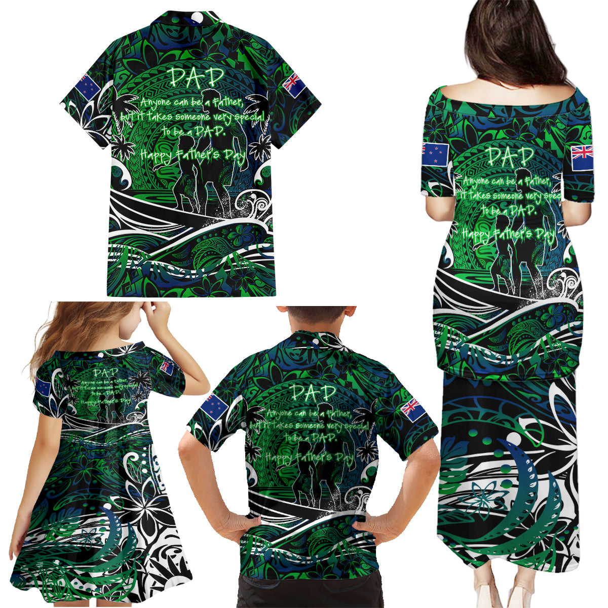 Father's Day New Zealand Family Matching Puletasi and Hawaiian Shirt Special Dad Polynesia Paradise DT02 - Polynesian Pride