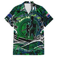Father's Day New Zealand Family Matching Tank Maxi Dress and Hawaiian Shirt Special Dad Polynesia Paradise DT02 Dad's Shirt - Short Sleeve Green - Polynesian Pride