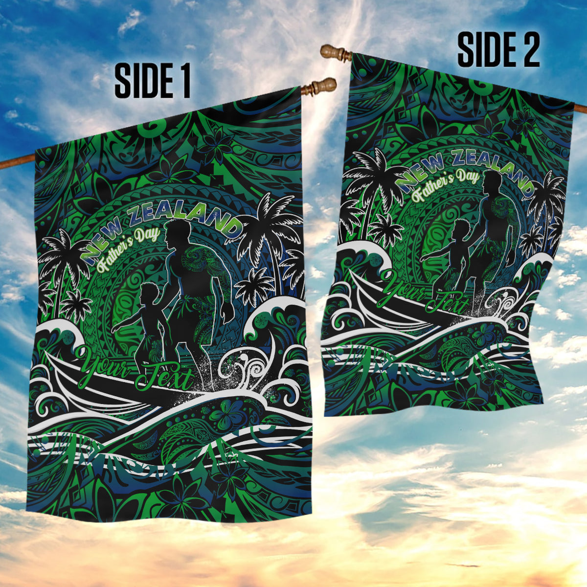 Father's Day New Zealand Garden Flag Special Dad Polynesia Paradise