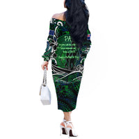 Father's Day New Zealand Off The Shoulder Long Sleeve Dress Special Dad Polynesia Paradise