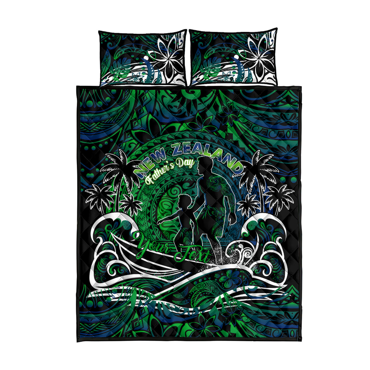 Father's Day New Zealand Quilt Bed Set Special Dad Polynesia Paradise
