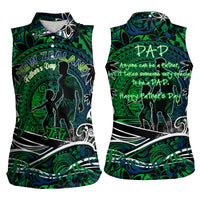 Father's Day New Zealand Women Sleeveless Polo Shirt Special Dad Polynesia Paradise DT02 - Polynesian Pride