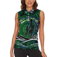 Father's Day New Zealand Women Sleeveless Polo Shirt Special Dad Polynesia Paradise DT02 - Polynesian Pride