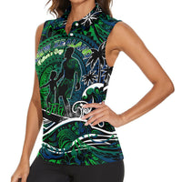 Father's Day New Zealand Women Sleeveless Polo Shirt Special Dad Polynesia Paradise DT02 - Polynesian Pride