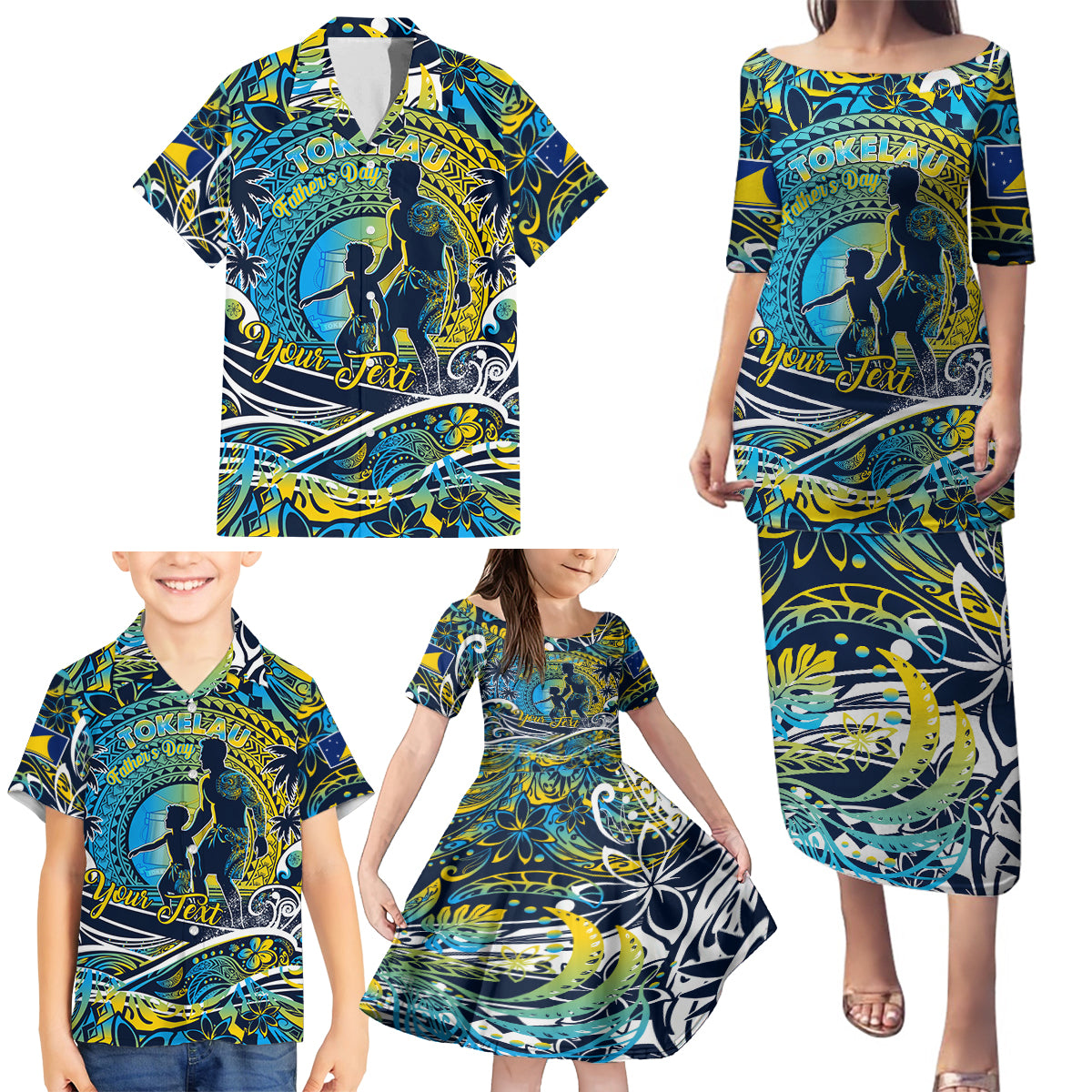 Father's Day Tokelau Family Matching Puletasi and Hawaiian Shirt Special Dad Polynesia Paradise DT02 - Polynesian Pride