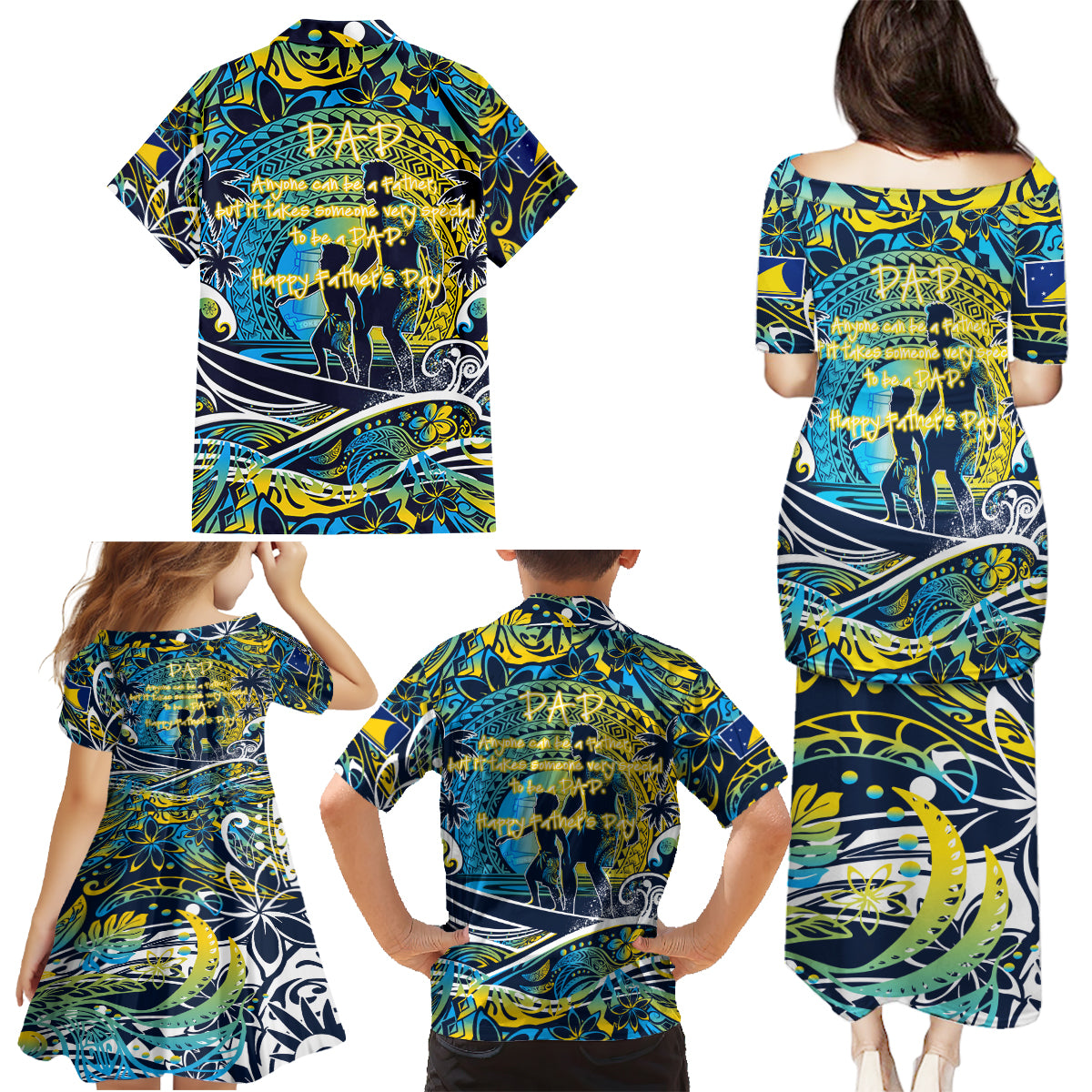 Father's Day Tokelau Family Matching Puletasi and Hawaiian Shirt Special Dad Polynesia Paradise DT02 - Polynesian Pride