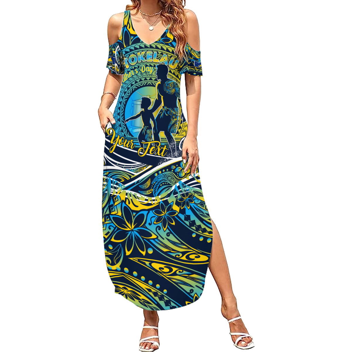 Father's Day Tokelau Family Matching Summer Maxi Dress and Hawaiian Shirt Special Dad Polynesia Paradise