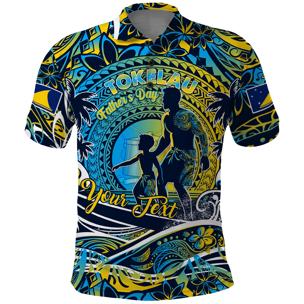 Father's Day Tokelau Polo Shirt Special Dad Polynesia Paradise DT02 Blue - Polynesian Pride