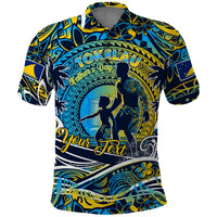 Father's Day Tokelau Polo Shirt Special Dad Polynesia Paradise DT02 Blue - Polynesian Pride