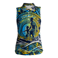 Father's Day Tokelau Women Sleeveless Polo Shirt Special Dad Polynesia Paradise
