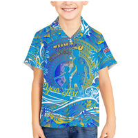Father's Day Tuvalu Family Matching Mermaid Dress and Hawaiian Shirt Special Dad Polynesia Paradise DT02 Son's Shirt Blue - Polynesian Pride