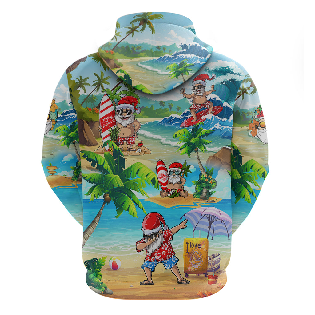 Guam Christmas Hoodie Santa Claus Beach and Wave DT02 - Polynesian Pride